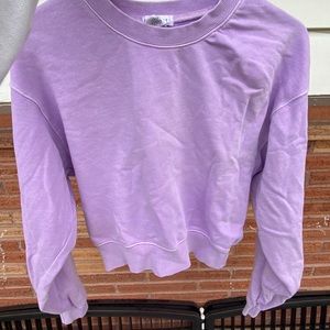 Drop Shoulder Crop Pullover Sweatshirt